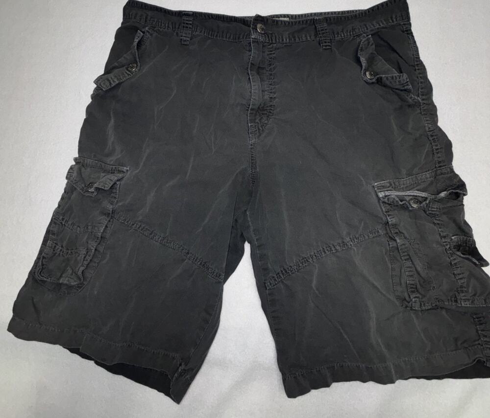 Mountain Haze Cargo Shorts Men's Gray Size 36 100% Cotton Relaxed Fit